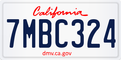 CA license plate 7MBC324