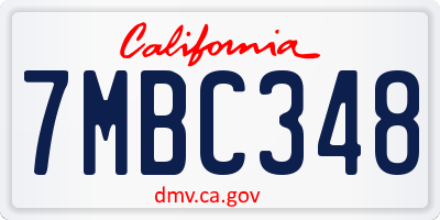 CA license plate 7MBC348