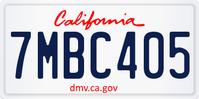 CA license plate 7MBC405