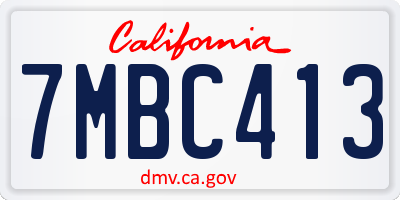 CA license plate 7MBC413