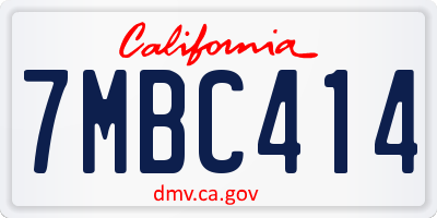 CA license plate 7MBC414