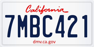 CA license plate 7MBC421
