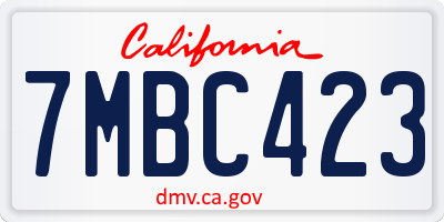 CA license plate 7MBC423