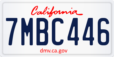 CA license plate 7MBC446