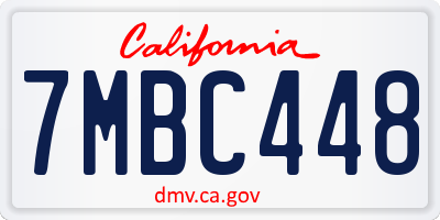 CA license plate 7MBC448