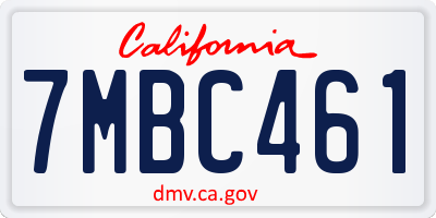 CA license plate 7MBC461