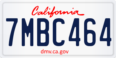CA license plate 7MBC464