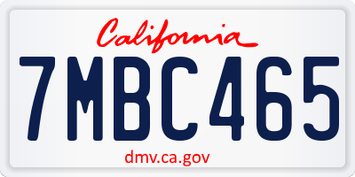 CA license plate 7MBC465