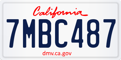 CA license plate 7MBC487