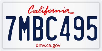 CA license plate 7MBC495