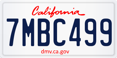 CA license plate 7MBC499