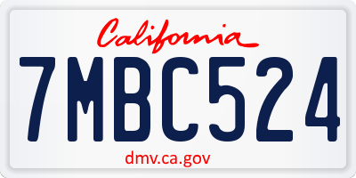 CA license plate 7MBC524