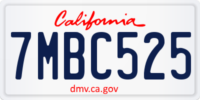 CA license plate 7MBC525
