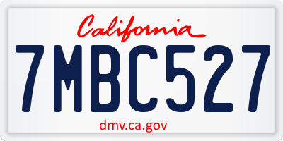 CA license plate 7MBC527