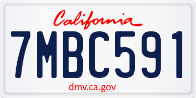 CA license plate 7MBC591