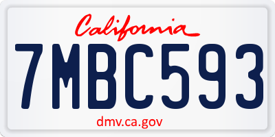 CA license plate 7MBC593