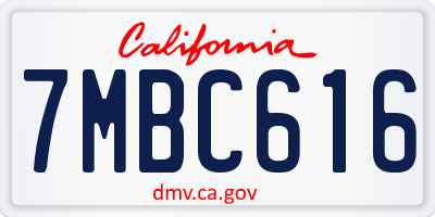 CA license plate 7MBC616