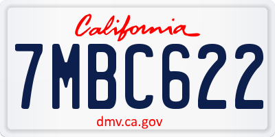 CA license plate 7MBC622