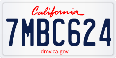 CA license plate 7MBC624