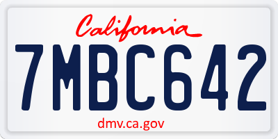 CA license plate 7MBC642