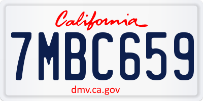 CA license plate 7MBC659