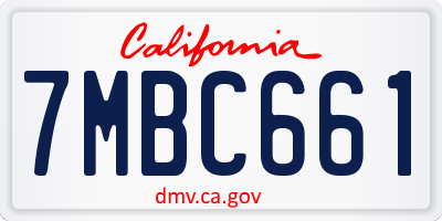 CA license plate 7MBC661