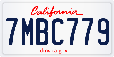 CA license plate 7MBC779