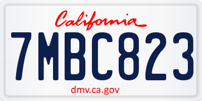 CA license plate 7MBC823