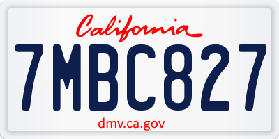 CA license plate 7MBC827