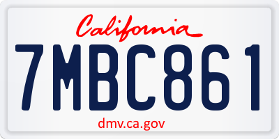 CA license plate 7MBC861