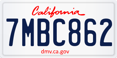CA license plate 7MBC862