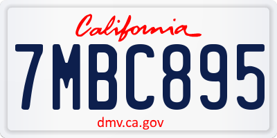 CA license plate 7MBC895
