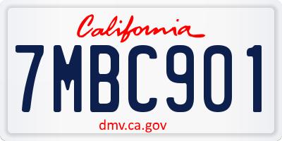 CA license plate 7MBC901