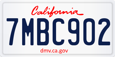 CA license plate 7MBC902