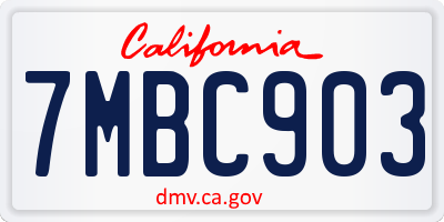 CA license plate 7MBC903