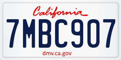 CA license plate 7MBC907
