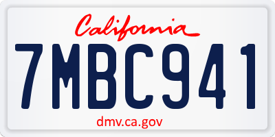 CA license plate 7MBC941
