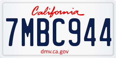 CA license plate 7MBC944