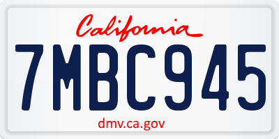 CA license plate 7MBC945