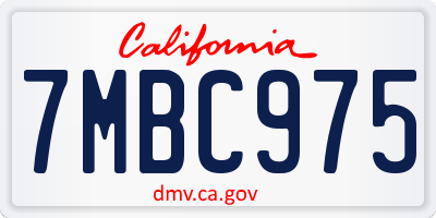 CA license plate 7MBC975