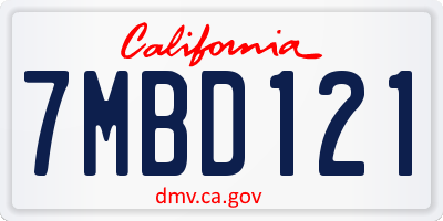 CA license plate 7MBD121