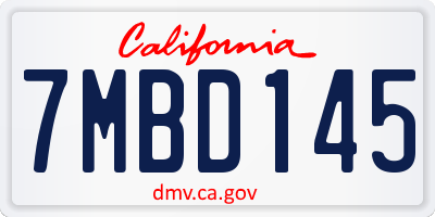 CA license plate 7MBD145