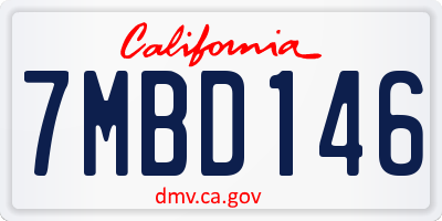 CA license plate 7MBD146
