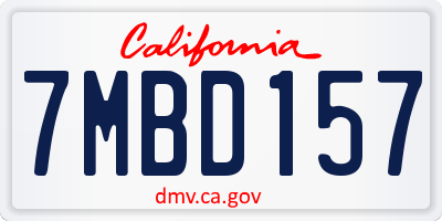 CA license plate 7MBD157