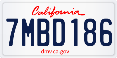 CA license plate 7MBD186