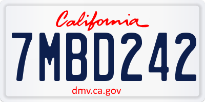 CA license plate 7MBD242