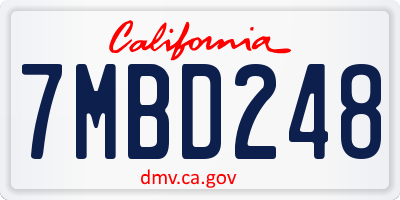 CA license plate 7MBD248