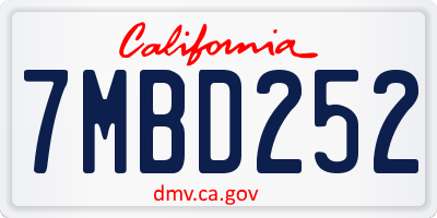 CA license plate 7MBD252