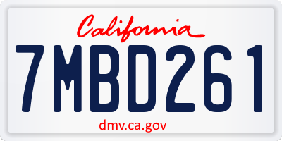CA license plate 7MBD261