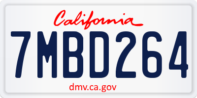 CA license plate 7MBD264